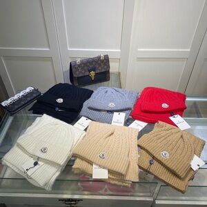 Moncler Cable Knit Beanie and Scarf Collection